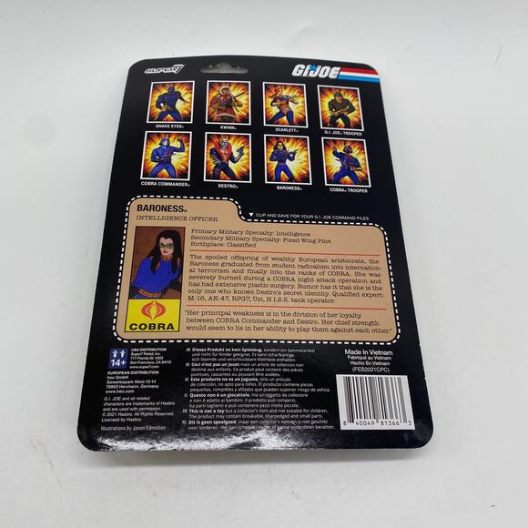 G.I. Joe Reaction Figures Baroness Intelligence Officer Super 7 New Sealed 2021 - Picture 5 of 5